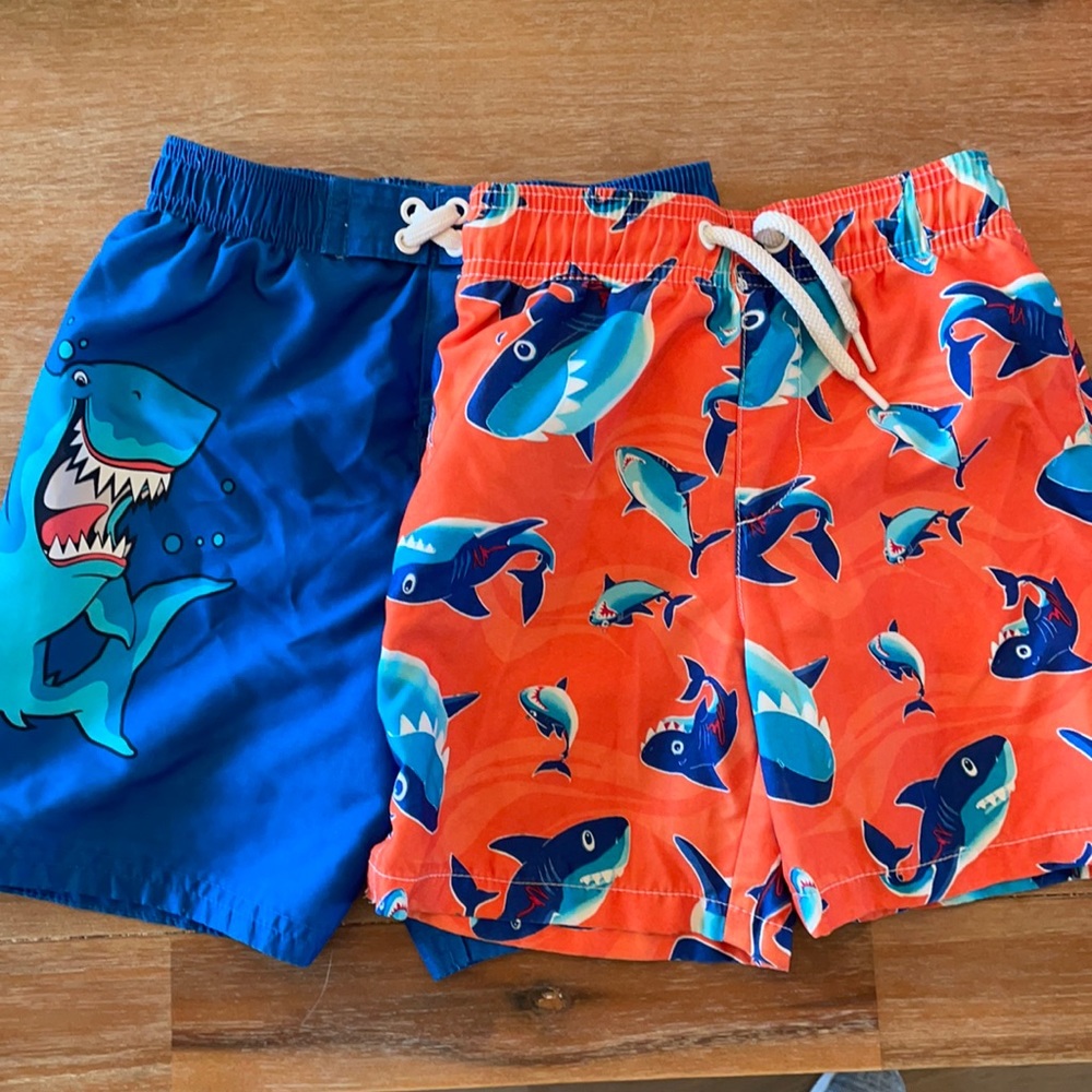 2 pairs of shark swimsuits size 3T